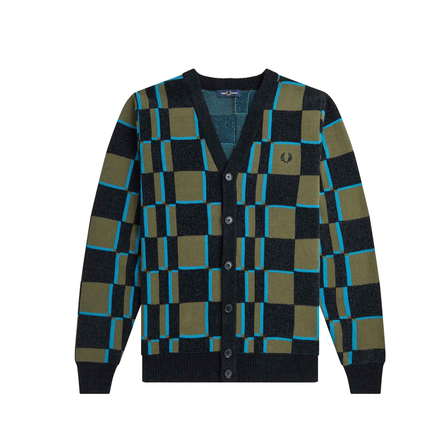 Fred Perry Glitch Chequerboard Cardigan