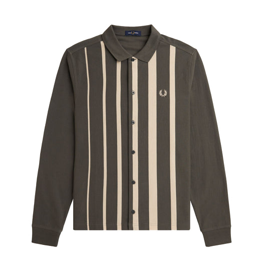 Fred Perry Gradient Stripe Long Sleeve Polo Shirt