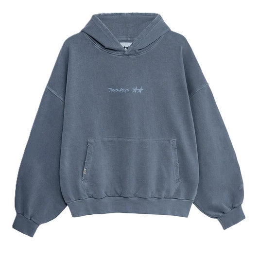 Two Jeys Pigment Dyed Blue Icon Hoodie