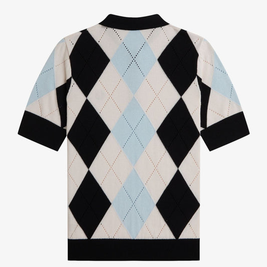 Fred Perry Argyle Pointelle Knitted Shirt