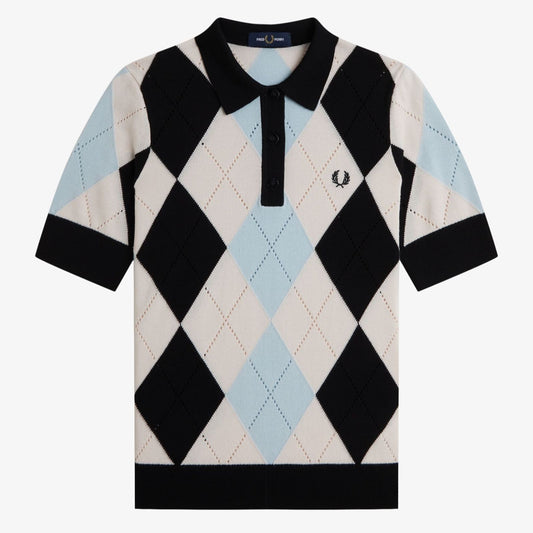 Fred Perry Argyle Pointelle Knitted Shirt