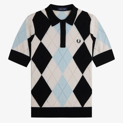 Fred Perry Argyle Pointelle Knitted Shirt