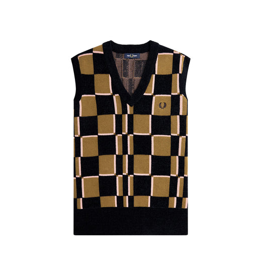 Fred Perry Glitch Chequerboard Tank