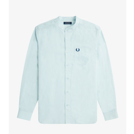 Fred Perry Linen Blend Grandad Collar Shirt