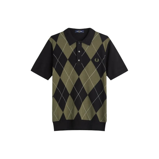 Fred Perry Argyle Knitted Polo Shirt