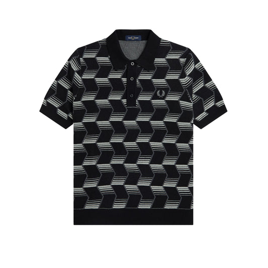 Fred Perry Contrast Chevron Stripe Knitted Shirt